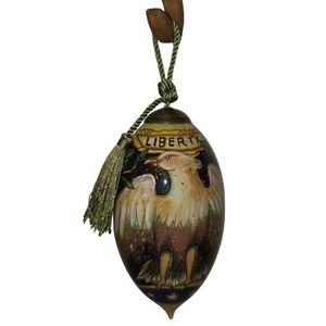 Patriotic 5" Bald Eagle Liberty Hand Painted Winget Ornament Tassel Americana